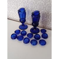Подсвечник Синее стекло.