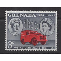 Гренада 1961 ** 100 лет маркам колонии, Почтовый автомобиль, Королева Великобритании Виктория и Елизавета II