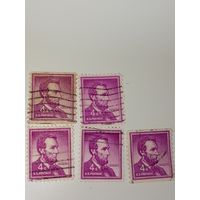 США 1954 с изображением Авраама Линкольна.