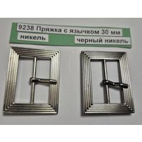 Пряжка с язычком 30 мм никель черный никель 9238