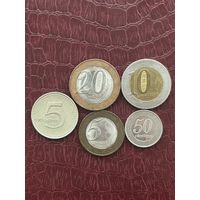 Ангола. набор монет - 50 сентимо и 5, 10, 20 кванз. 1975, 2012 г.г.