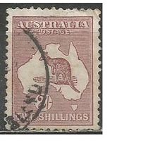 Австралия. Кенгуру на фоне карты.1924г. Mi#48 b.