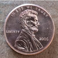 США 1 цент, 2006 г., цент Линкольна, без отметки мд: Филадельфия, KM# 201b