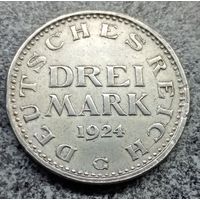 Три марки Веймарская республика 1924 год мд G