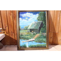 "Старая баня", холст на картоне.масло. Размер 30.0х40.0см