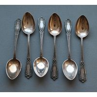 Кофейные ложки 84 проба серебро литьё состояние!