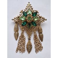 Крупная брошь с подвесками, двухуровневая