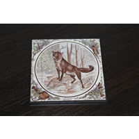 Керамическое настенное панно с изображением лисы, клеймо, Германия.