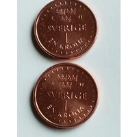 Швеция. 1 крона 2016 год