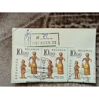 1994 Беларусь вырезка из 3-х марок гашение Могилёв искусство история (1-11)