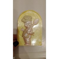 Накладка на дверь кухни, накладка СССР, повар, Поварёнок пластмасса, целлулоид
