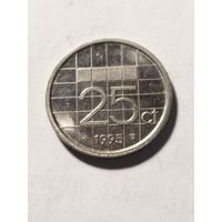 Нидерланды 25 центов 1995