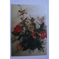 Цветы; подписана, Германия, п/п ~1989, марка, красивый штамп города.