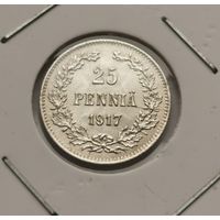 65. 25 пенни 1917 г. Серебро. С рубля