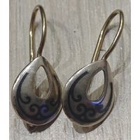 Серьги, серебро. 925пр. 1.6 гр. Великий Устюг. Ельцин