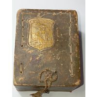 Старинная кожаная коробка для перьев BLANCHE Карлсруэ Баха  . 19 - 20 века .