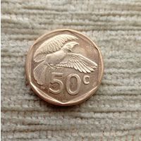 Werty71 Юар Южная Африка 50 центов 2024 птица Попугай Турако