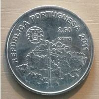 Португалия 2.5 евро, 2011 г, ЮНЕСКО - Ландшафт и культура виноделия острова Пику, KM# 810