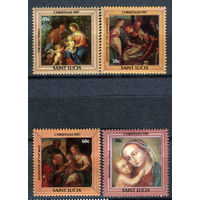 Сент-Люсия - 1987г. - Рождество, картины - 4 марки - полная серия, MNH [Mi 904-907]. #4-B6-Z-1-23