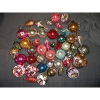 Новогодние ёлочные игрушки из СССР 40 шт.Лот 12.С рубля.