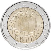 2 евро 2015 Люксембург 30 лет флагу UNC из ролла