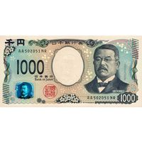 Яония 1000 иен образца 2024 года UNC pw107