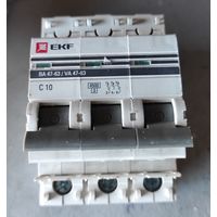 Автомат 4.5кА ВА47-29 3Р 10А С, EKF