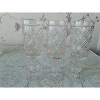 Бокалы фужеры хрустальные 3 шт.одним лотом