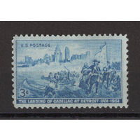 США /United States 1951** 250 лет высадки Антуана Кадильяка в Детройте