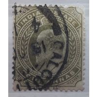 Британская Индия 1903г. Стандарт.4 анна. Король Эдуард VII. гаш.