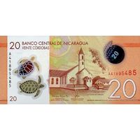 Никарагуа 20 кордоба образца 2019 года UNC p210