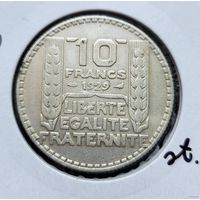 10 франков 1929 Франция Третья Республика! Серебро 10 грамм 680 пробы! ВОЗМОЖЕН ОБМЕН!