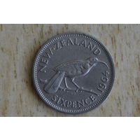 Новая Зеландия 6 пенсов 1964 с 1 руб