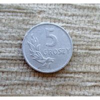 Werty71 Польша 5 грошей 1949 алюминий большая редкая