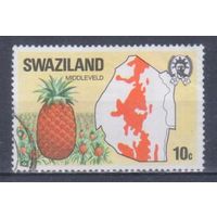 [858] Свазиленд 1977. Флора.Фрукты.Плоды.Ананас. Гашеная марка.