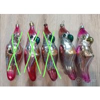 Елочные игрушки, стекло, попугай