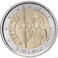 2 евро 2005 Испания Дон Кихот UNC из ролла