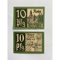 Нотгельд 10 пфеннигов Рода. Веймарская республика - 1602 (2)