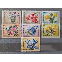 Монголия 1966г. Серия "Цветы". 7 из 8 марок. **