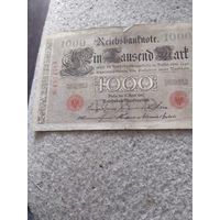 Банкнота 1000 марок 1910 красная печать