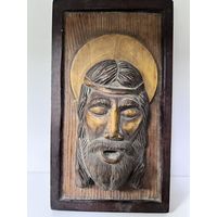 Икона спас обьемная резьба дерево с рубля
