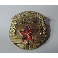 Знак "Заслуженный работник Северозападной железной дороги" CSD. Чехословакия. Размер 4-4 см. Алюминий.