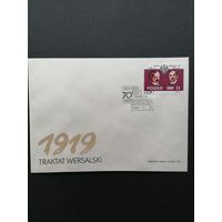 Польша 1989 КПД с маркой "70 лет Версальскому договору" (спецгашение) Mi.3231 каталог 1.20 евро