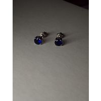 Серьги гвоздики на винтах серебро