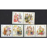 Украина 2002. Национальные костюмы. Праздники 6 марок (280)