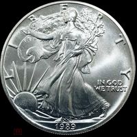 С рубля без мц! 1 доллар 1989 США шагающая свобода унция серебра