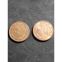 Германия 1 евроцент 2009 F J