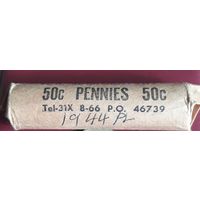 1 цент 1944 P США Ролл 50 шт.