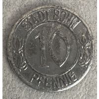 Монета Веймарская республика. Бонн 10 пфеннигов 1920 Людвиг ван Бетховен