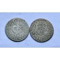 Монеты СЕРЕБРО Польша Тымф 1664,1665 год ЯН КАЗИМИР